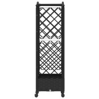 Produktbild för Upphöjd Bädd med Spaljé och Tak Svart 124 x 40 x 129 cm PP