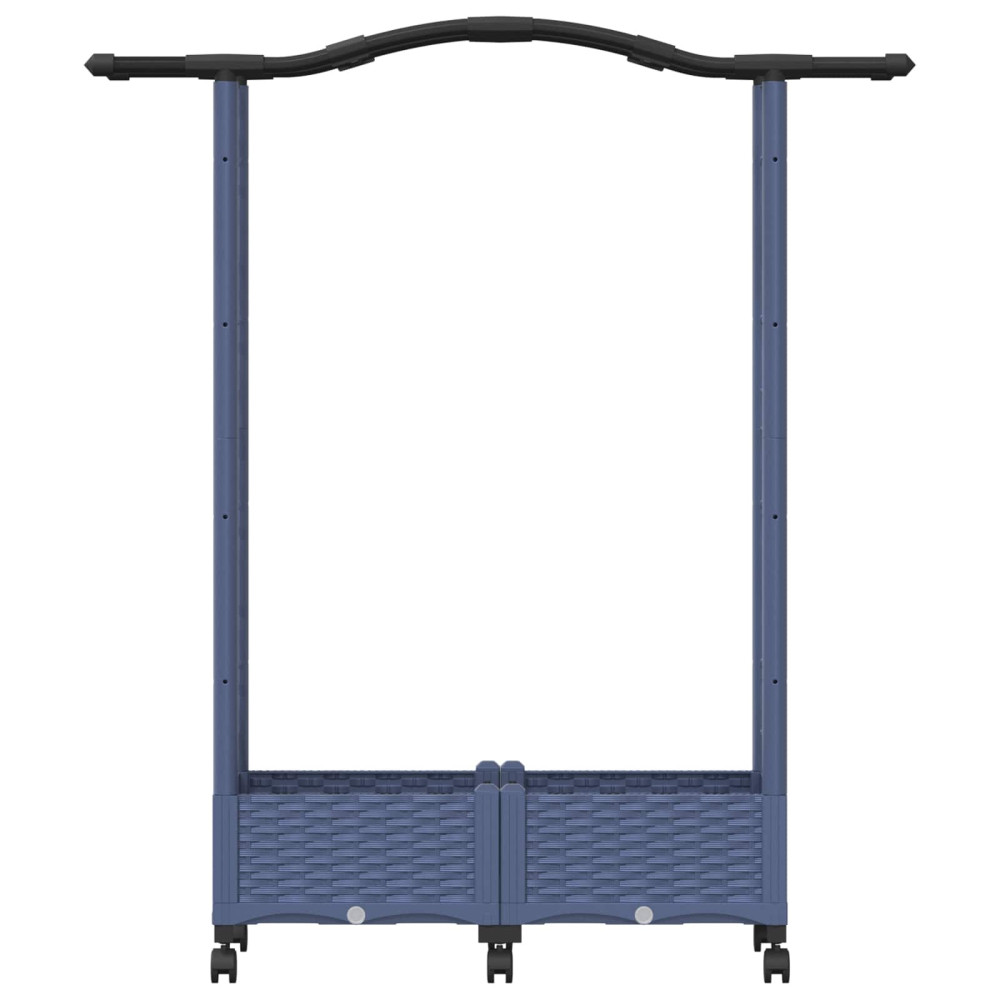 Produktbild för Upphöjd Bädd med Spaljé och Tak Grå 124 x 40 x 129 cm PP