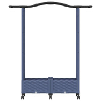 Produktbild för Upphöjd Bädd med Spaljé och Tak Grå 124 x 40 x 129 cm PP