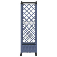 Produktbild för Upphöjd Bädd med Spaljé och Tak Grå 124 x 40 x 129 cm PP