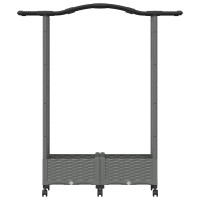 Produktbild för Upphöjd Bädd med Spaljé och Tak Ljusgrå 124 x 40 x 129 cm PP