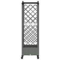 Produktbild för Upphöjd Bädd med Spaljé och Tak Ljusgrå 124 x 40 x 129 cm PP