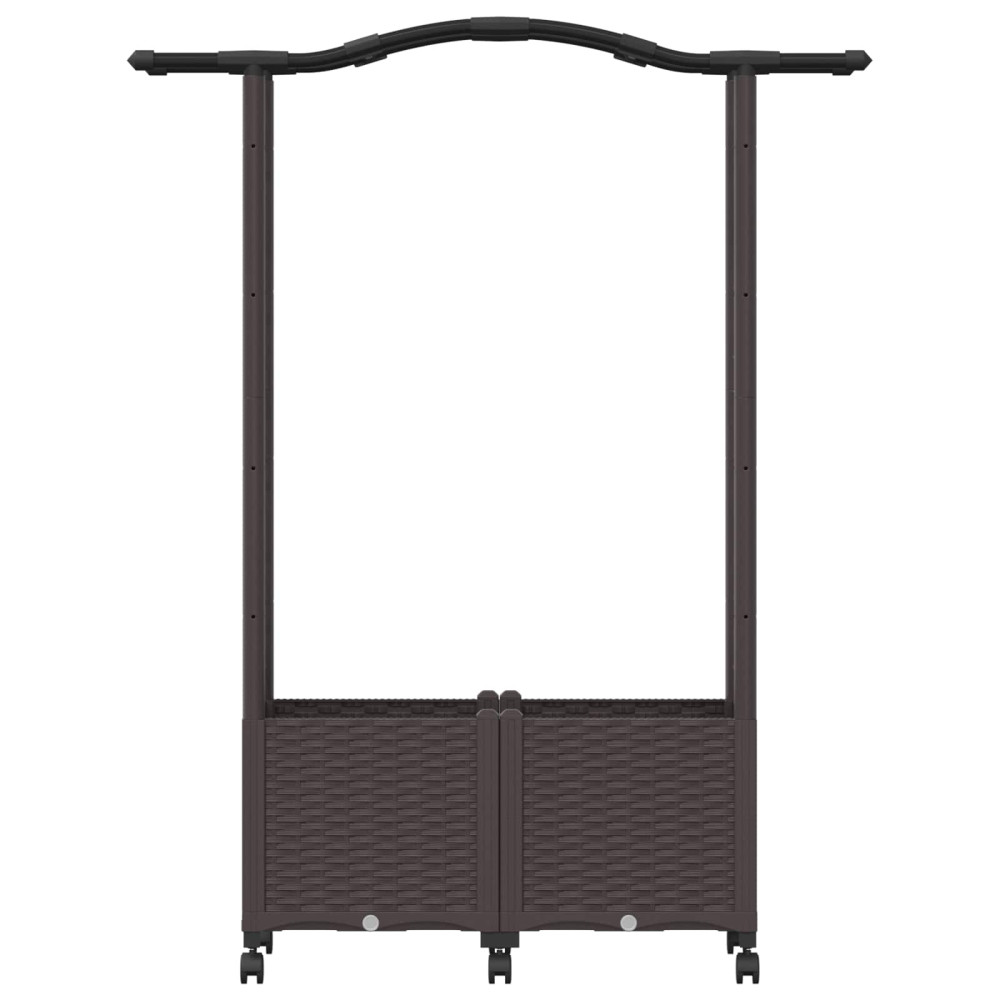 Produktbild för Upphöjd Bädd med Spaljé och Tak Brun 125 x 40 x 144 cm PP