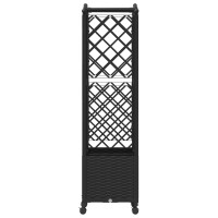 Produktbild för Upphöjd Bädd med Spaljé och Tak Svart 125 x 40 x 144 cm PP