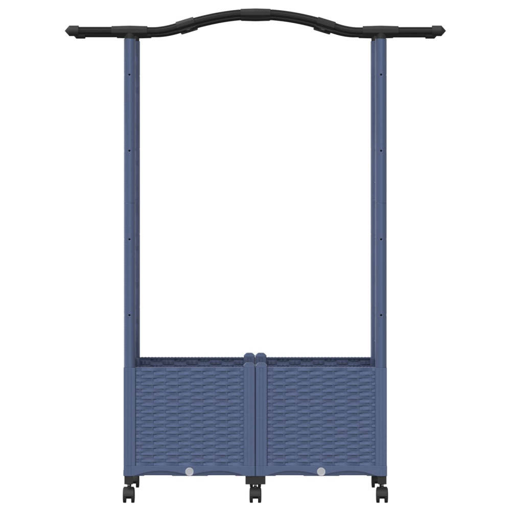 Produktbild för Upphöjd Bädd med Spaljé och Tak Grå 125 x 40 x 144 cm PP