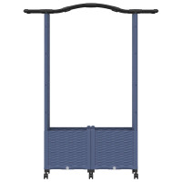 Produktbild för Upphöjd Bädd med Spaljé och Tak Grå 125 x 40 x 144 cm PP