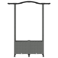 Produktbild för Upphöjd Bädd med Spaljé och Tak Ljusgrå 125 x 40 x 144 cm PP