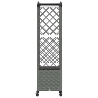 Produktbild för Upphöjd Bädd med Spaljé och Tak Ljusgrå 125 x 40 x 144 cm PP