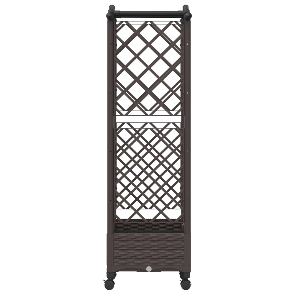 Produktbild för Upphöjd Bädd med Spaljé och Tak Brun 124 x 40 x 129 cm PP