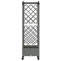 Produktbild för Upphöjd Bädd med Spaljé och Tak Ljusgrå 124 x 40 x 129 cm PP