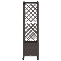 Produktbild för Upphöjd Bädd med Spaljé och Tak Brun 122 x 40 x 144 cm PP