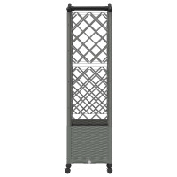 Produktbild för Upphöjd Bädd med Spaljé och Tak Ljusgrå 122 x 40 x 144 cm PP