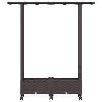Produktbild för Upphöjd Bädd med Spaljé och Tak Brun 122,5 x 40 x 127 cm PP
