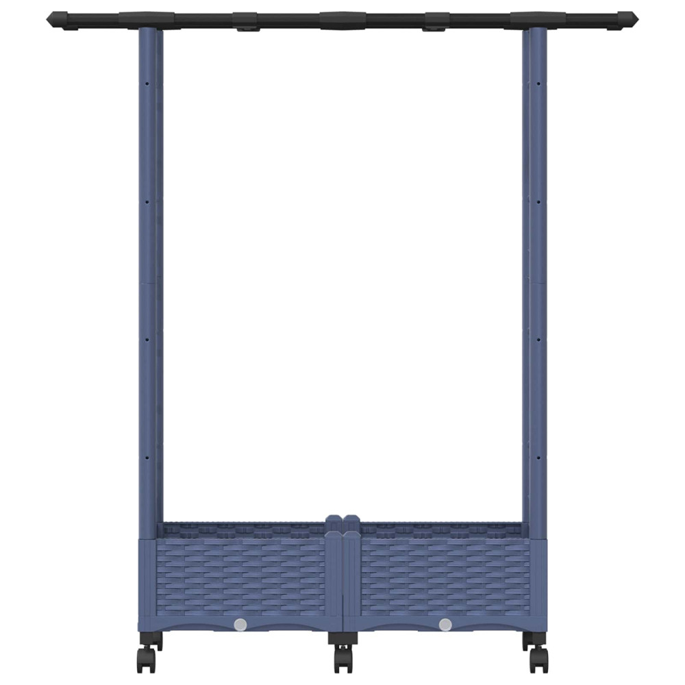 Produktbild för Upphöjd Bädd med Spaljé och Tak Grå 122,5 x 40 x 127 cm PP