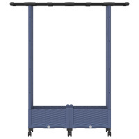 Produktbild för Upphöjd Bädd med Spaljé och Tak Grå 122,5 x 40 x 127 cm PP