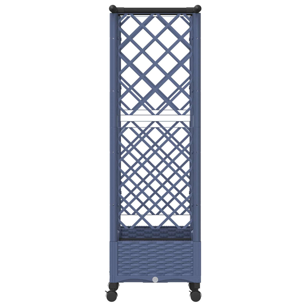 Produktbild för Upphöjd Bädd med Spaljé och Tak Grå 122,5 x 40 x 127 cm PP
