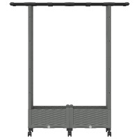 Produktbild för Upphöjd Bädd med Spaljé och Tak Ljusgrå 122,5 x 40 x 127 cm PP