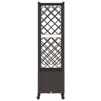 Produktbild för Upphöjd Bädd med Spaljé och Tak Brun 124,5 x 40 x 142 cm PP