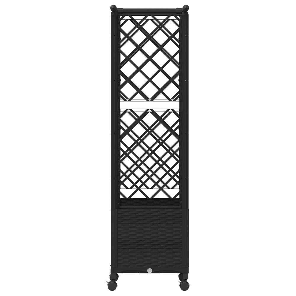 Produktbild för Upphöjd Bädd med Spaljé och Tak Svart 124,5 x 40 x 142 cm PP