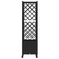 Produktbild för Upphöjd Bädd med Spaljé och Tak Svart 124,5 x 40 x 142 cm PP