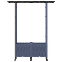 Produktbild för Upphöjd Bädd med Spaljé och Tak Grå 124,5 x 40 x 142 cm PP