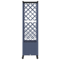 Produktbild för Upphöjd Bädd med Spaljé och Tak Grå 124,5 x 40 x 142 cm PP