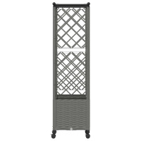Produktbild för Upphöjd Bädd med Spaljé och Tak Ljusgrå 124,5 x 40 x 142 cm PP