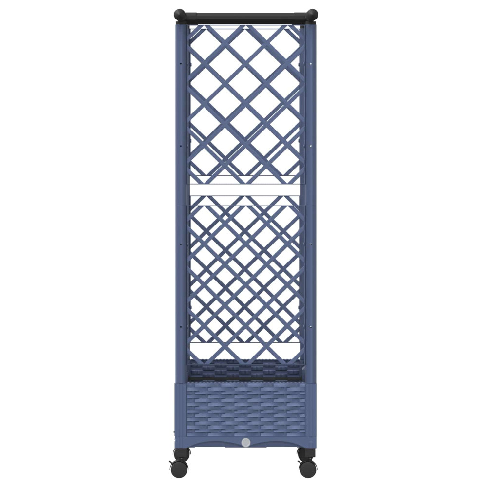 Produktbild för Upphöjd Bädd med Spaljé och Tak Grå 124 x 40 x 127 cm PP