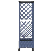 Produktbild för Upphöjd Bädd med Spaljé och Tak Grå 124 x 40 x 127 cm PP