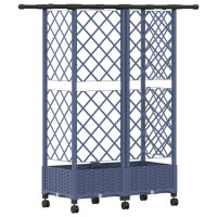 Produktbild för Upphöjd Bädd med Spaljé och Tak Grå 124 x 40 x 127 cm PP