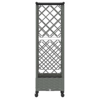 Produktbild för Upphöjd Bädd med Spaljé och Tak Ljusgrå 124 x 40 x 127 cm PP