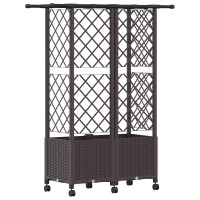 Produktbild för Upphöjd Bädd med Spaljé och Tak Brun 124 x 40 x 142 cm PP