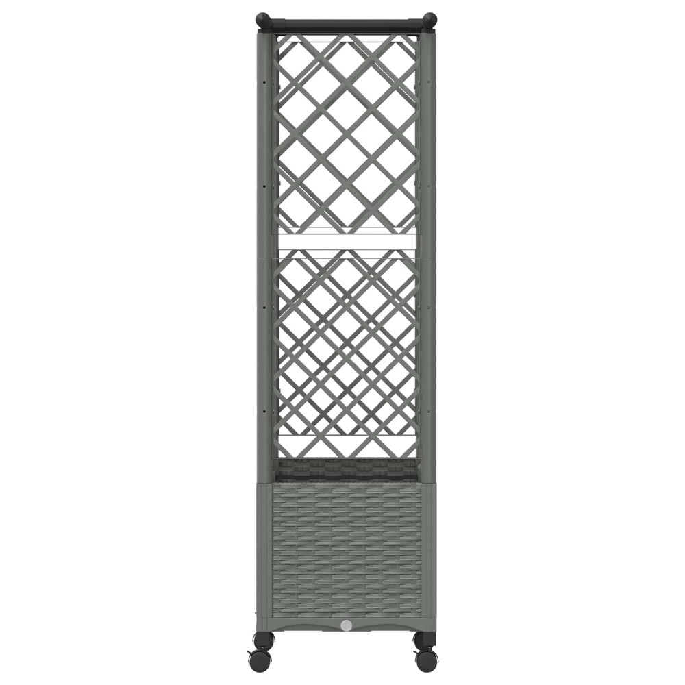 Produktbild för Upphöjd Bädd med Spaljé och Tak Ljusgrå 124 x 40 x 142 cm PP