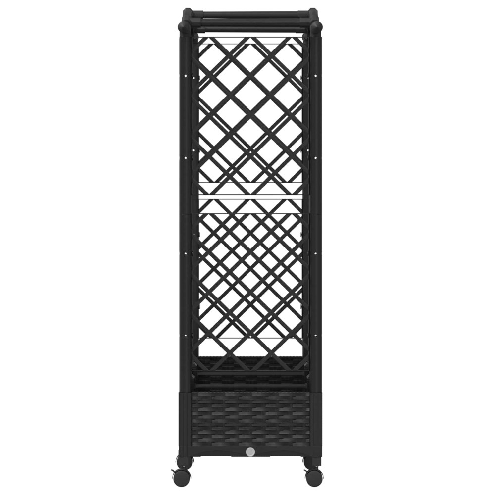 Produktbild för Upphöjd Bädd med Spaljé och Tak Svart 169 x 40 x 129 cm PP