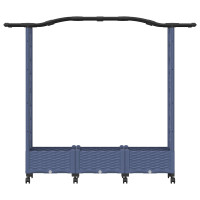 Produktbild för Upphöjd Bädd med Spaljé och Tak Grå 169 x 40 x 129 cm PP