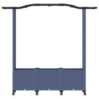 Produktbild för Upphöjd Bädd med Spaljé och Tak Grå 164 x 40 x 144 cm PP