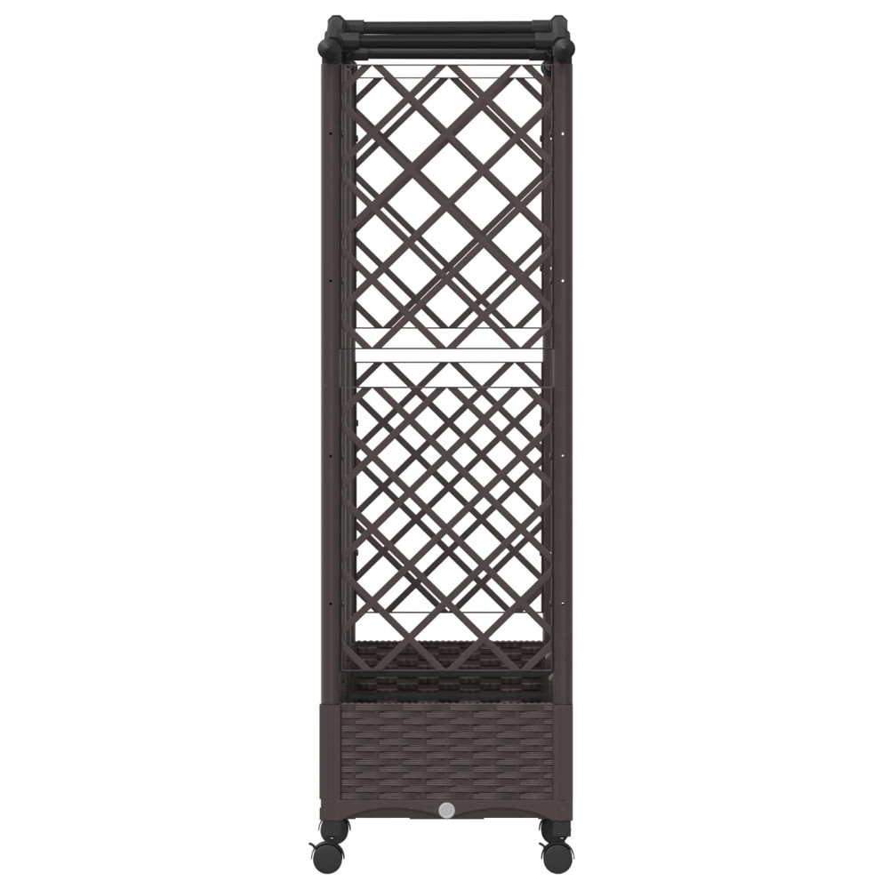 Produktbild för Upphöjd Bädd med Spaljé och Tak Brun 163 x 40 x 129 cm PP