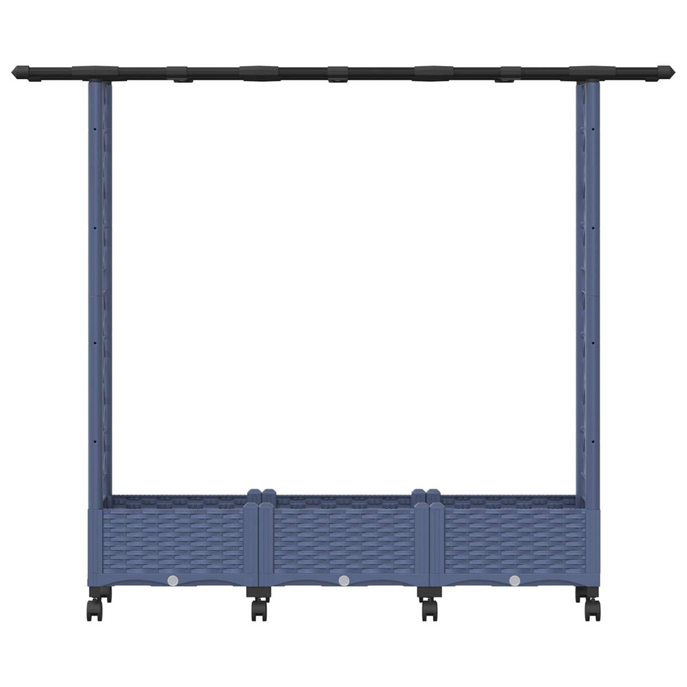 Produktbild för Upphöjd Bädd med Spaljé och Tak Grå 164 x 40 x 127 cm PP