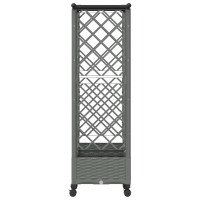 Produktbild för Upphöjd Bädd med Spaljé och Tak Ljusgrå 164 x 40 x 127 cm PP