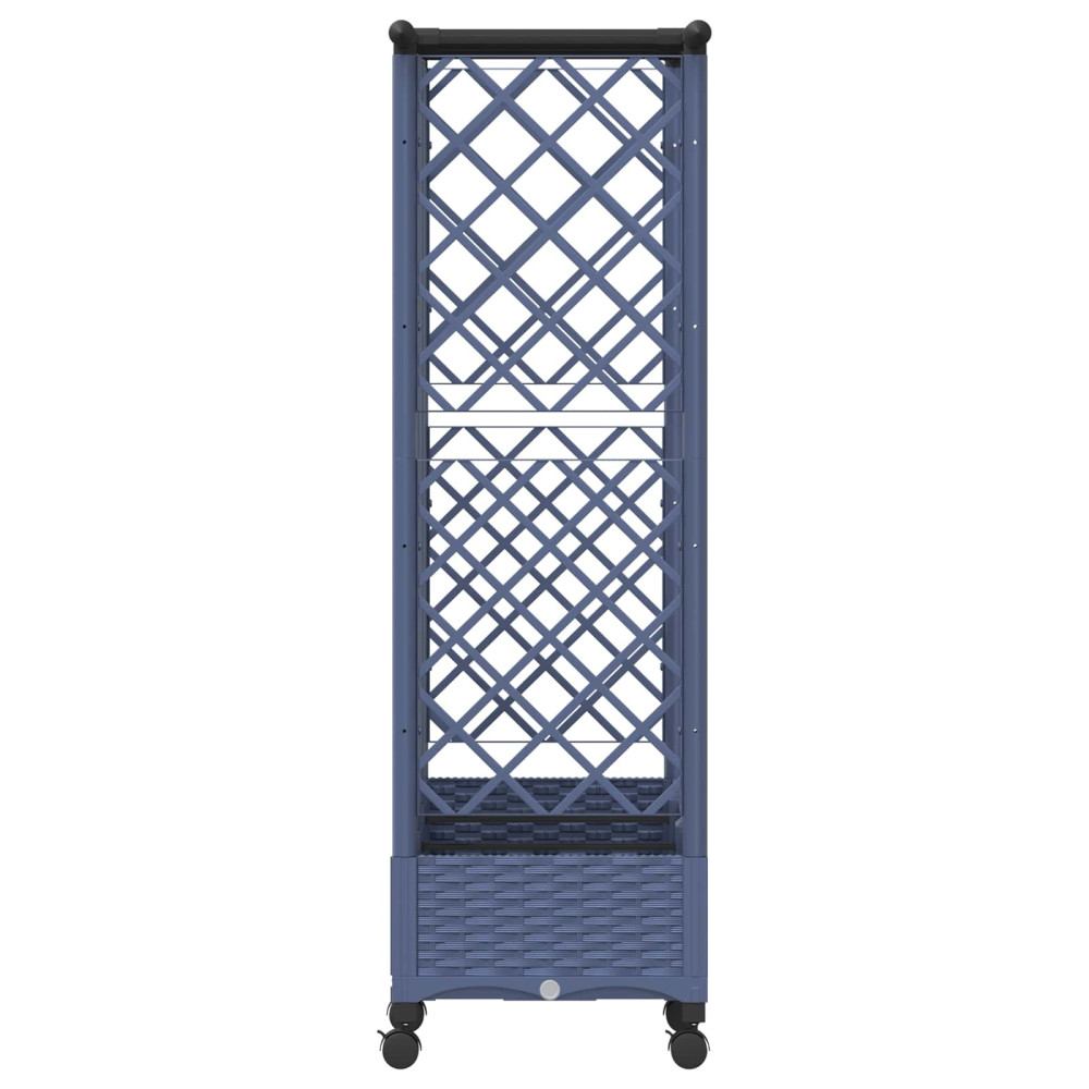 Produktbild för Upphöjd Bädd med Spaljé och Tak Grå 164 x 40 x 127 cm PP