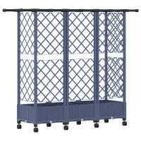 Produktbild för Upphöjd Bädd med Spaljé och Tak Grå 164 x 40 x 127 cm PP