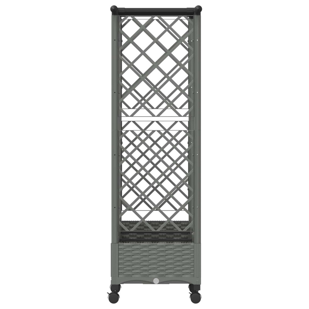 Produktbild för Upphöjd Bädd med Spaljé och Tak Ljusgrå 164 x 40 x 127 cm PP