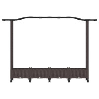 Produktbild för Upphöjd Bädd med Spaljé och Tak Brun 207 x 40 x 129 cm PP