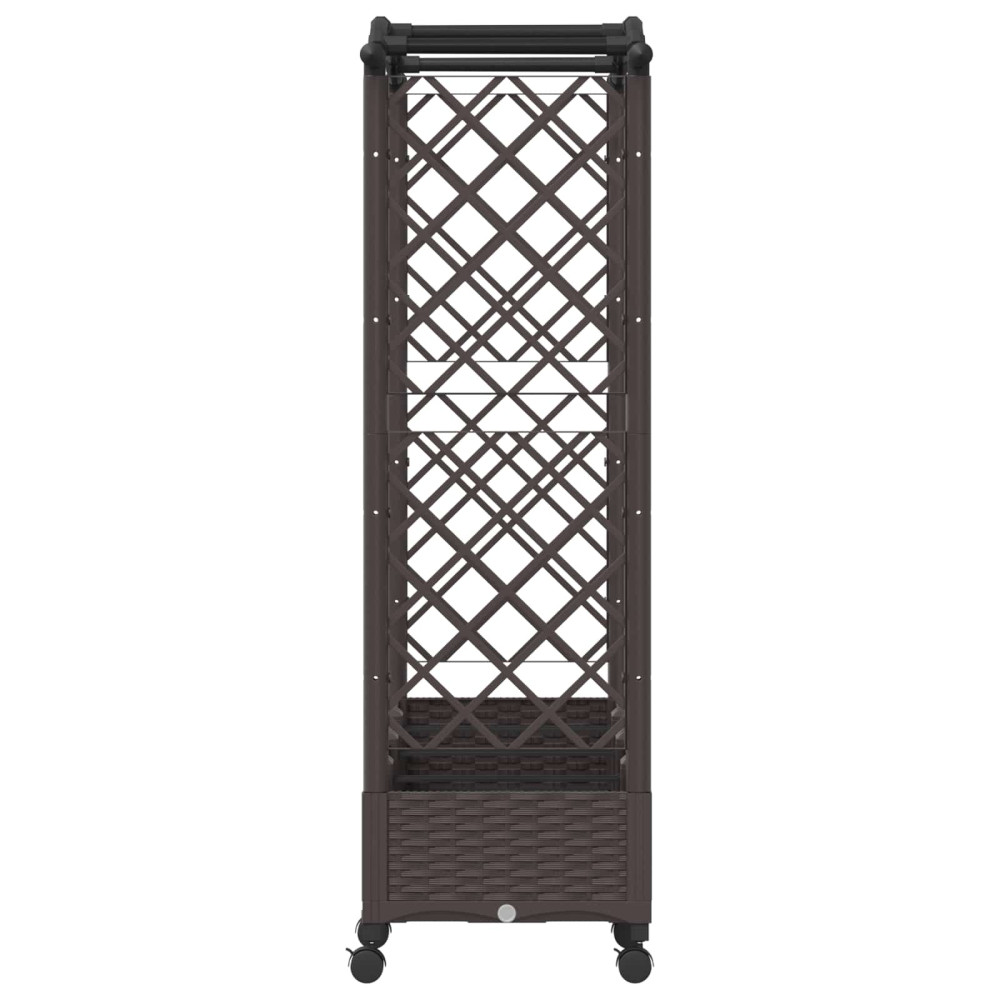 Produktbild för Upphöjd Bädd med Spaljé och Tak Brun 207 x 40 x 129 cm PP