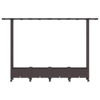 Produktbild för Upphöjd Bädd med Spaljé och Tak Brun 203 x 40 x 127 cm PP