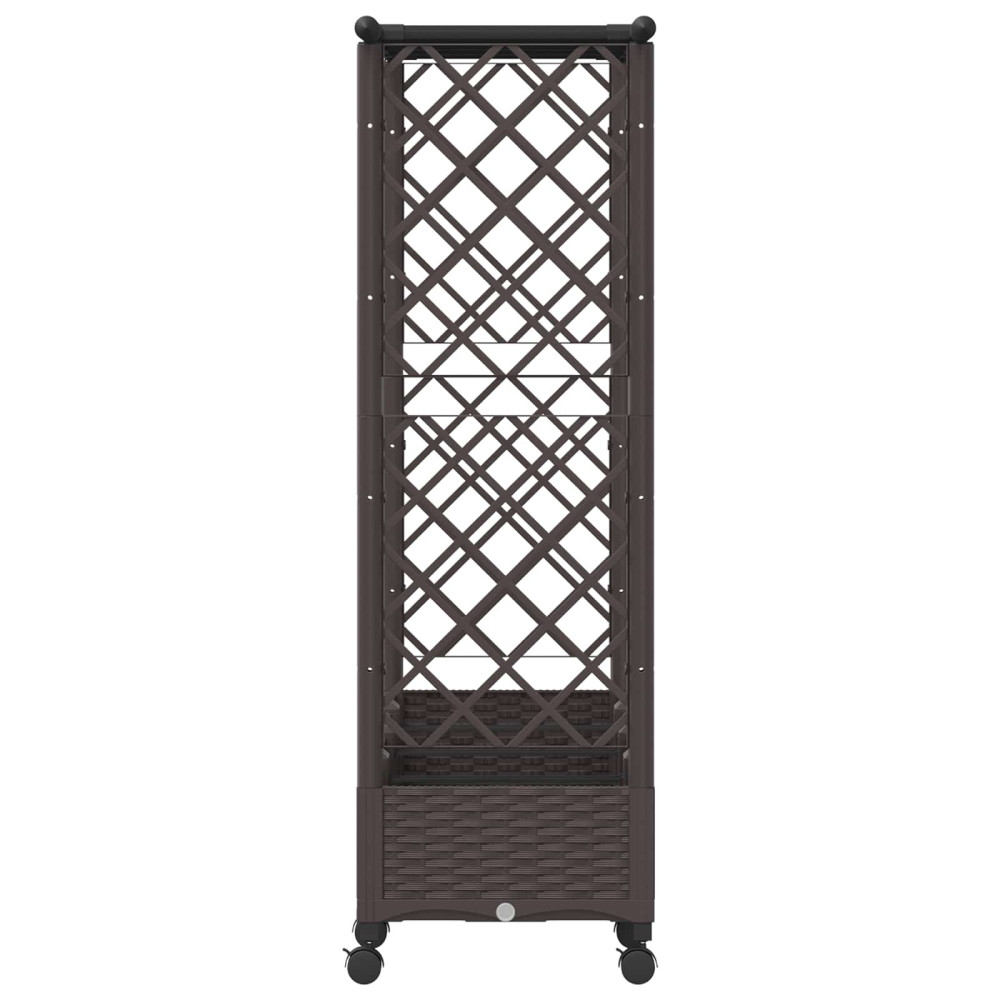 Produktbild för Upphöjd Bädd med Spaljé och Tak Brun 203 x 40 x 127 cm PP