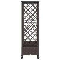 Produktbild för Upphöjd Bädd med Spaljé och Tak Brun 203 x 40 x 127 cm PP
