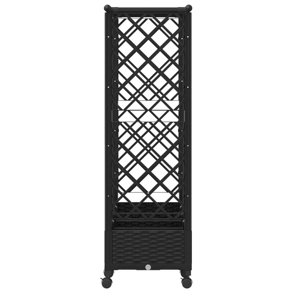 Produktbild för Upphöjd Bädd med Spaljé och Tak Svart 203 x 40 x 127 cm PP