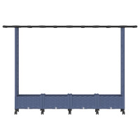 Produktbild för Upphöjd Bädd med Spaljé och Tak Grå 203 x 40 x 127 cm PP