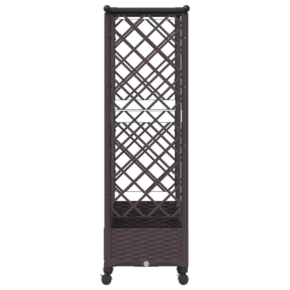 Produktbild för Upphöjd Bädd med Spaljé och Tak Brun 202,5 x 40 x 127 cm PP